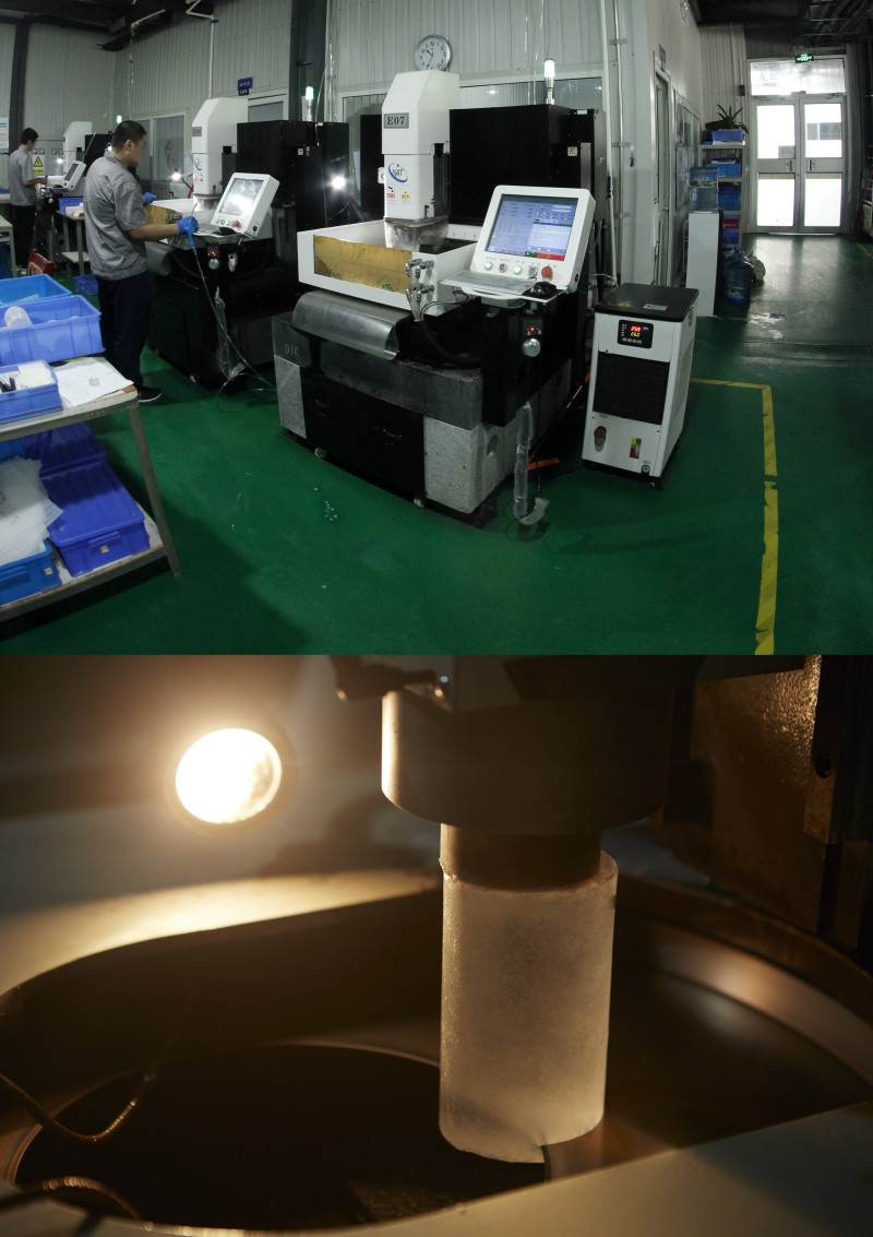 Pictures of infrared calcium fluoride crystal cutting workshop