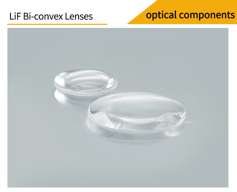 Pictures of lithium fluoride double-convex lenses