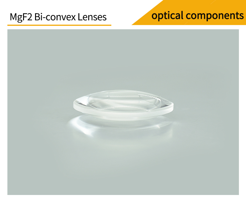 Pictures of magnesium fluoride double-convex lenses