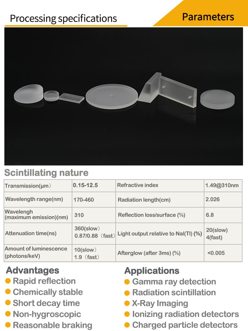 Cerium-doped barium fluoride material properties