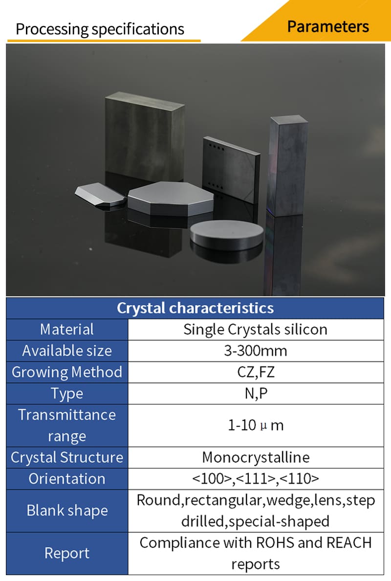 Customized parameters for single crystal silicon